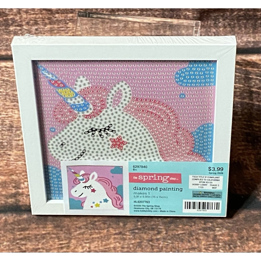 Unicorn Square Diamond Painting Kit in Frame Hobby Lobby Spring Shop New